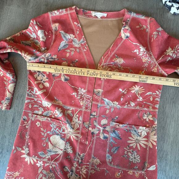 Anthropology Solitaire Orange Floral Butterfly Kimono Jacket, size L - Picture 10 of 12